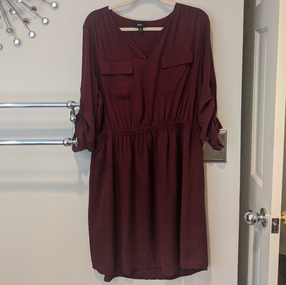 Maroon long sleeve dress
